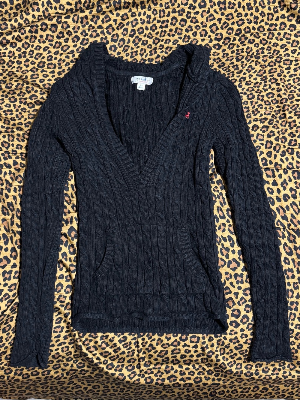 Vintage Old Navy Cable Knit Hooded Sweater